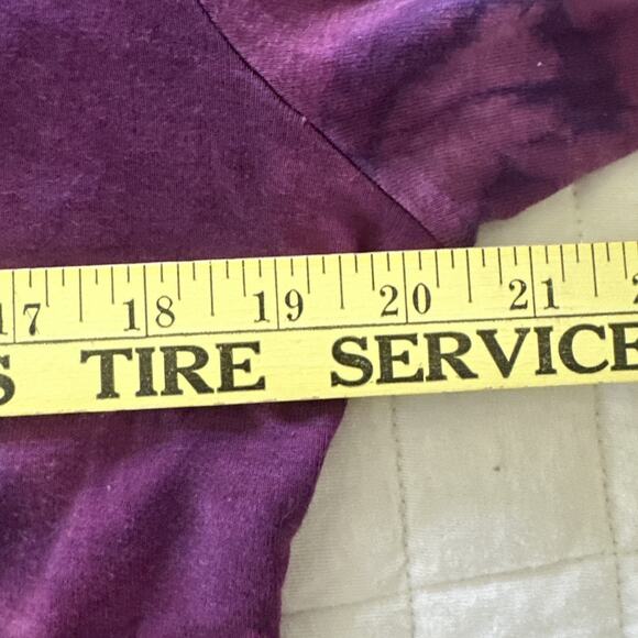 Vintage FASHION BUG Top XL Purple Tie Dye Studded V-Neck Retro Y2K Grunge Goth - Picture 9 of 10